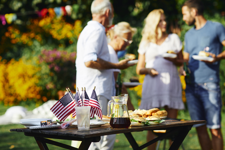 Multi-generation Family Celebrating 4th of July