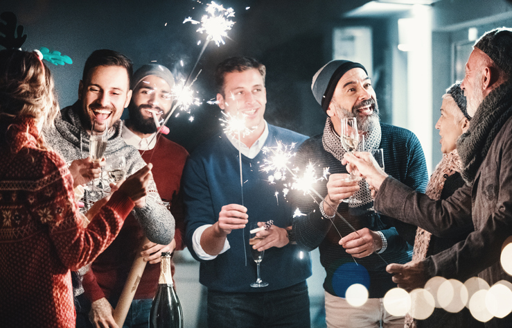 New Year's rooftop party.